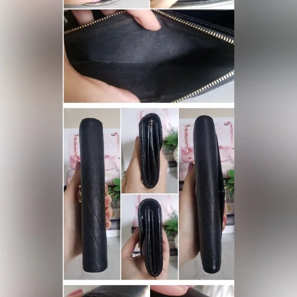 Yves Saint Laurent Black and Gold Chain Wallet - Picture 9 of 14